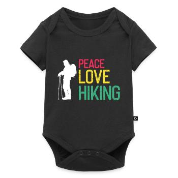PEACE LOVE HIKING Chemise rétro géniale pour randonneur - Body à manches courtes Premium Bébé - noir - Devant
