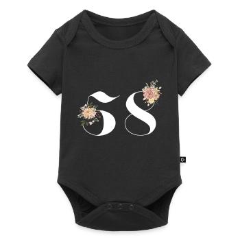 Blumen zum 58-jährigen Jubiläum (Geschenk von 58 Jahren) - Baby Premium Kurzarmbody - Schwarz - Vorne