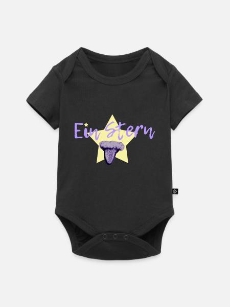 Ein Stern in lila - Baby Premium Kurzarmbody - Schwarz