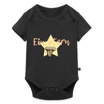 A star in orange - Baby Premium short-sleeve bodysuit - black - Front
