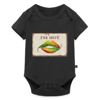 I'm Hot - Baby Premium short-sleeve bodysuit - black - Front