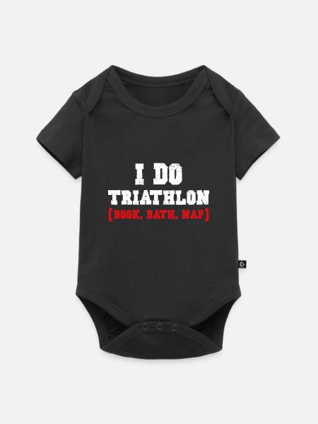 ICH MACHE TRIATHLON - Baby Premium Kurzarmbody - Schwarz