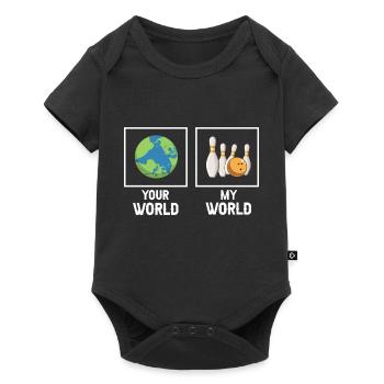 Your World My World Awesome Bowling Bowler - Body à manches courtes Premium Bébé - noir - Devant