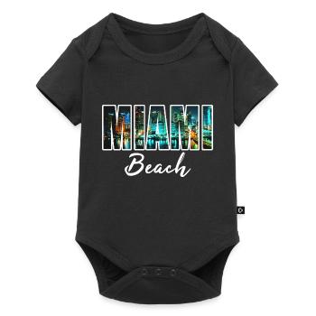 miami beach - Baby Premium Kurzarmbody - Schwarz - Vorne