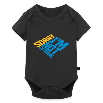 désolé de ne pas écouter - Body à manches courtes Premium Bébé - noir - Devant