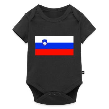 Slowenische Flagge - Baby Premium Kurzarmbody - Schwarz - Vorne