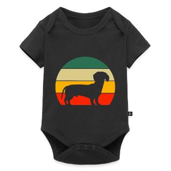 Pet Owner Dog Gift Retro Dachshund - Baby Premium short-sleeve bodysuit - black - Front