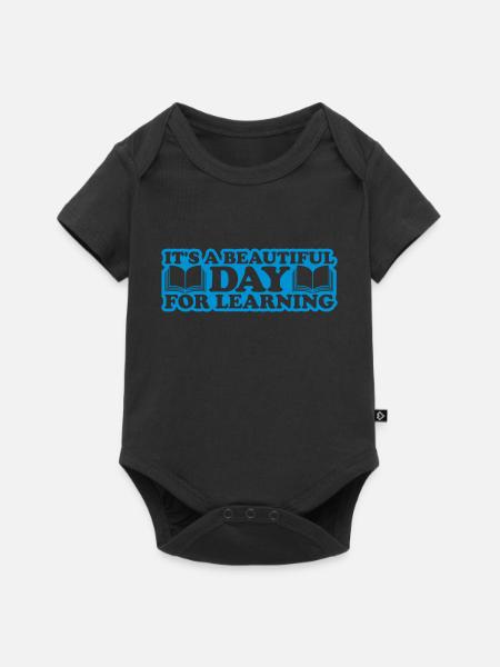 beautiful day for learning - Baby Premium Kurzarmbody - Schwarz
