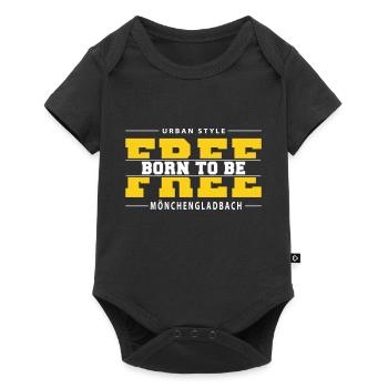 Mönchengladbach Meine Stadt Urban Style Born Free - Baby Premium Kurzarmbody - Schwarz - Vorne