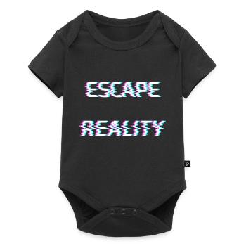 escape reality cyber futuristic dystopian glitch - Baby Premium short-sleeve bodysuit - black - Front