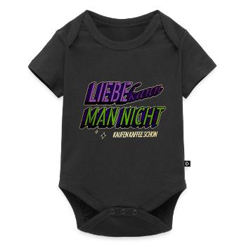 spaß müde süchtig zitat frühaufsteher kaffeesatz - Baby Premium Kurzarmbody - Schwarz - Vorne