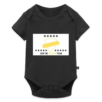 JOIN THE YELLOW TEAM // WHITE VERSION - Baby Premium Kurzarmbody - Schwarz - Vorne