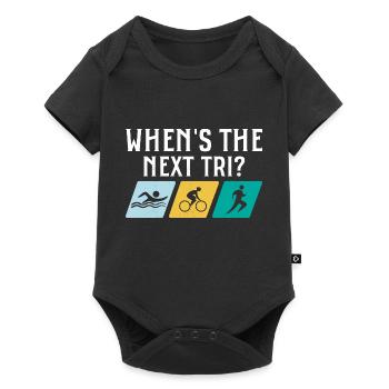 When's the next Tri? Triathlete Triathlon - Baby Premium short-sleeve bodysuit - black - Front