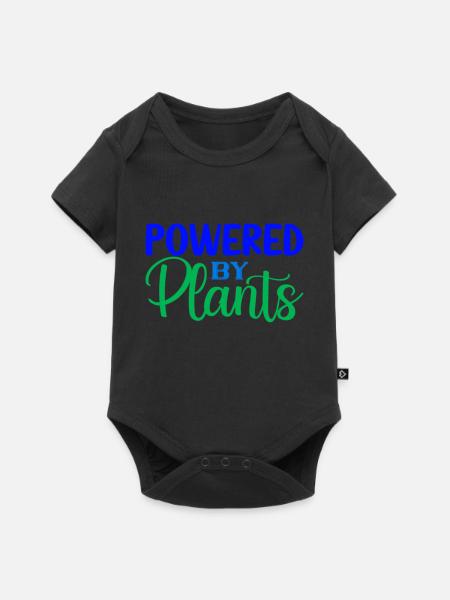 Powered by Plants - Baby Premium Kurzarmbody - Schwarz