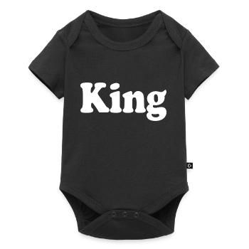 King - Baby Premium Kurzarmbody - Schwarz - Vorne