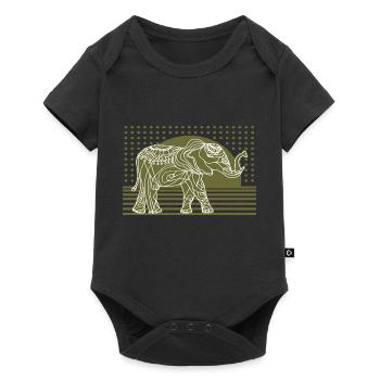 Éléphant - Body à manches courtes Premium Bébé - noir - Devant