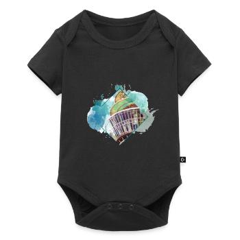 Dusseldorf Germany City Skyline Splash Colorful - Baby Premium short-sleeve bodysuit - black - Front