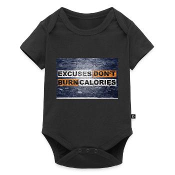 Les excuses ne brûlent pas de calories en disant lettrage - Body à manches courtes Premium Bébé - noir - Devant