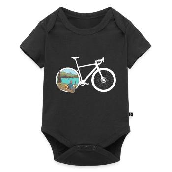 Gravel Bike Hike Rennrad Fahrrad lustiges Geschenk - Baby Premium Kurzarmbody - Schwarz - Vorne