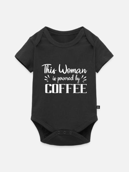 Mama mit Kaffee - Baby Premium Kurzarmbody - Schwarz