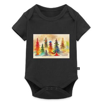 Arbre de Noël artistique - Body à manches courtes Premium Bébé - noir - Devant