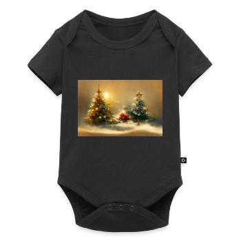 Aquarelle Arbres de Noël - Body à manches courtes Premium Bébé - noir - Devant
