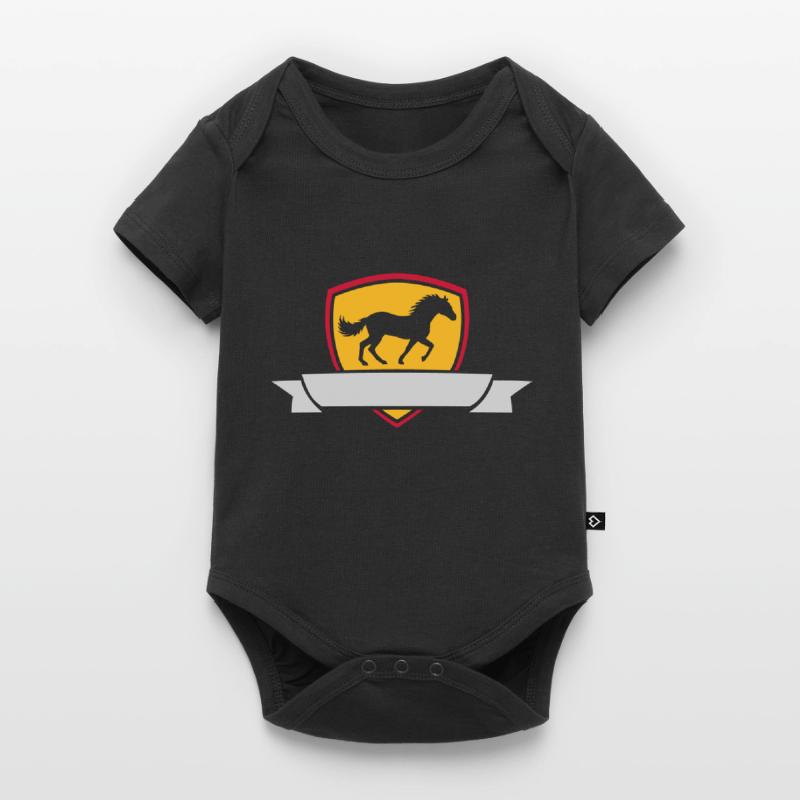 Text einfügen Pferd Banner Baby Premium Kurzarmbody