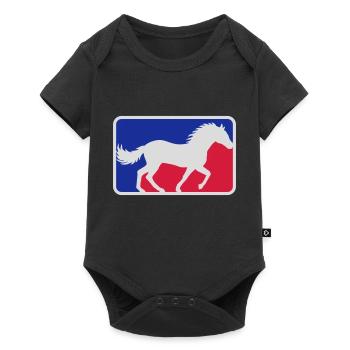 Red Blue Sport Horse - Baby Premium short-sleeve bodysuit - black - Front