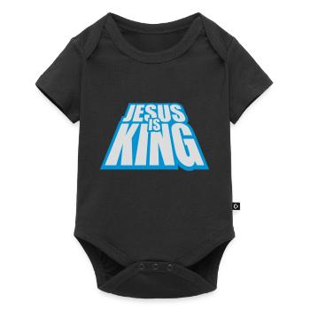 Citation de Jésus est roi - Body à manches courtes Premium Bébé - noir - Devant