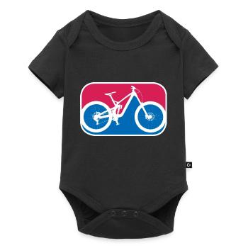 Mountainbike Downhill Fahrrad mtb logo Geschenk - Baby Premium Kurzarmbody - Schwarz - Vorne