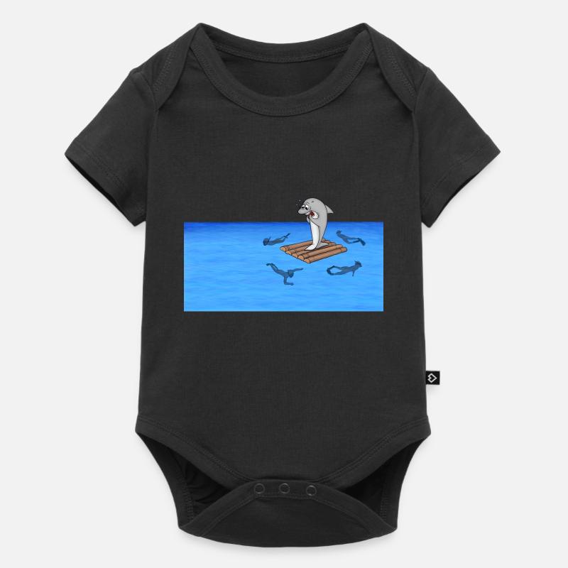 Requin sur radeau - Body à manches courtes Premium Bébé - noir