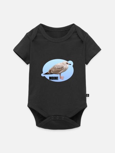 Möwe - Baby Premium Kurzarmbody - Schwarz