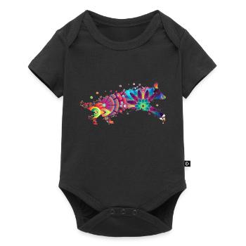 GERMAN SHEPERD Deutscher Schäferhund - Baby Premium Kurzarmbody - Schwarz - Vorne