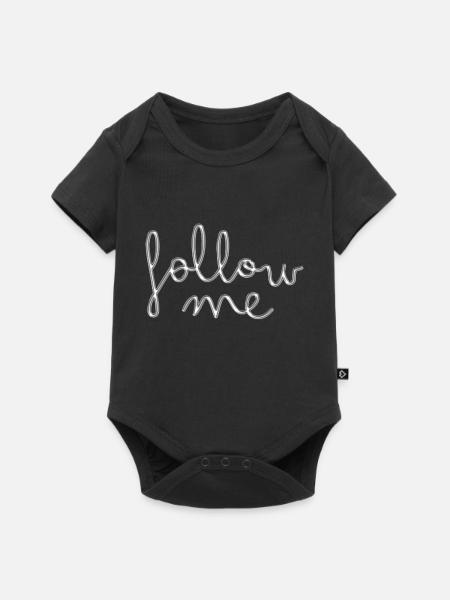 follow me - Baby Premium Kurzarmbody - Schwarz