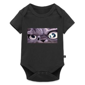 Cat looks at you - Baby Premium short-sleeve bodysuit - black - Front