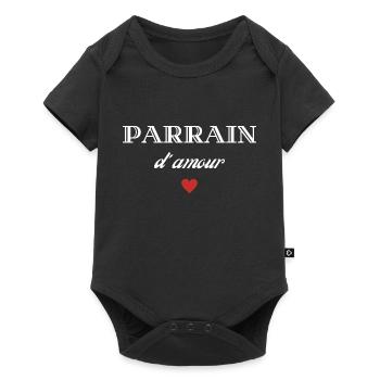 parrain d'amour - Body à manches courtes Premium Bébé - noir - Devant
