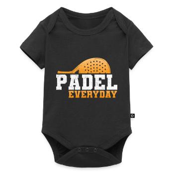 Padel Paddle Raquette Tennis Sport I Cadeau - Body à manches courtes Premium Bébé - noir - Devant