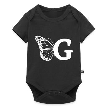 letter G butterfly - Baby Premium short-sleeve bodysuit - black - Front