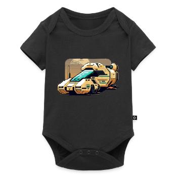8 Bit Retro Transporter in retro Pixel Graphics - Baby Premium short-sleeve bodysuit - black - Front