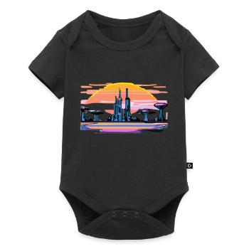 Futuristic landscape - Baby Premium short-sleeve bodysuit - black - Front