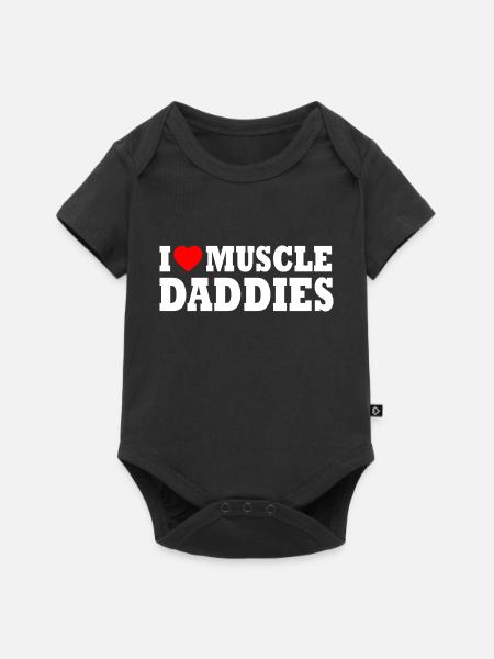 I love muscle daddies - Baby Premium Kurzarmbody - Schwarz