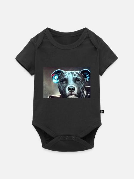 Sci-Fi Pitbull - Baby Premium Kurzarmbody - Schwarz