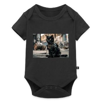 Cat Black 5 - Baby Premium Kurzarmbody - Schwarz - Vorne