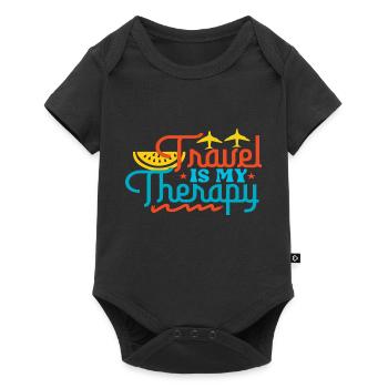 Le voyage est ma thérapie - Body à manches courtes Premium Bébé - noir - Devant