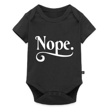 NOPE minimalistisches Design mit Attitüde Geschenk - Baby Premium Kurzarmbody - Schwarz - Vorne