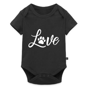 Love Liebe meinen Hund - Baby Premium Kurzarmbody - Schwarz - Vorne