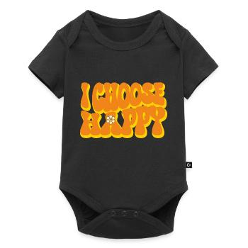 Je choisis la police Happy Funny Retro Hippie - Body à manches courtes Premium Bébé - noir - Devant