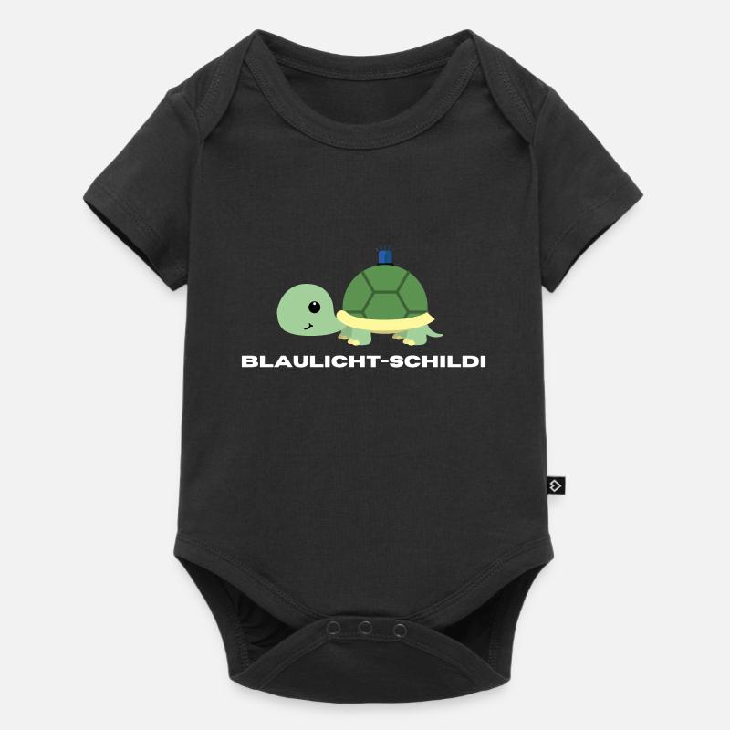 Blaulicht-Schildi | Geschenk, Geschenkidee - Baby Premium Kurzarmbody - Schwarz