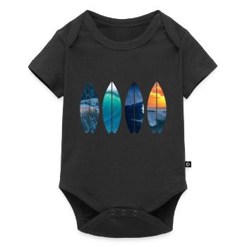 Surfer Geschenk Vintage - Baby Premium Kurzarmbody - Schwarz - Vorne