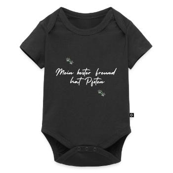 Mein bester Freund hat vier Pfoten - Baby Premium Kurzarmbody - Schwarz - Vorne